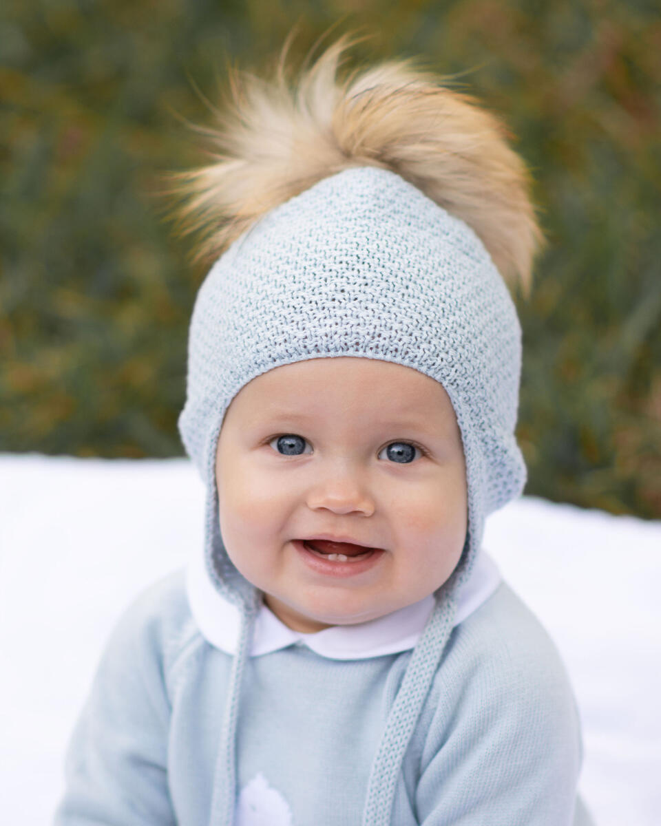 Pom Aviator Hat Light Blue / Light Blue Pom