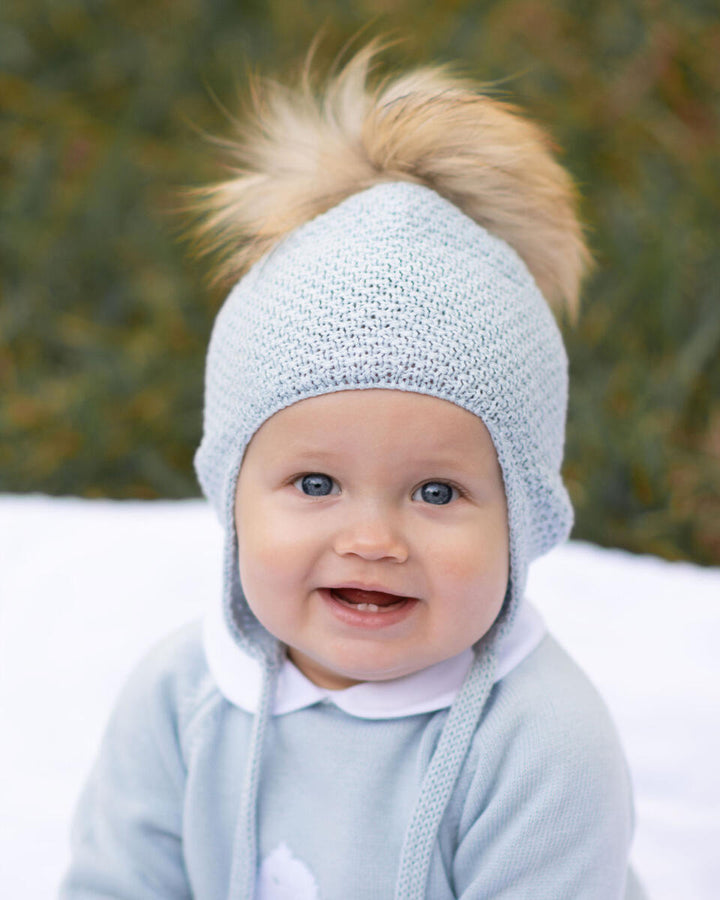 Pom Aviator Hat Light Blue / Light Blue Pom