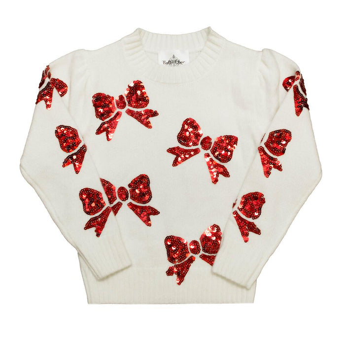 Red Bows Cream Sweater (Kids)