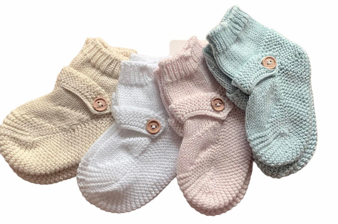 Booties with Buttons Pink