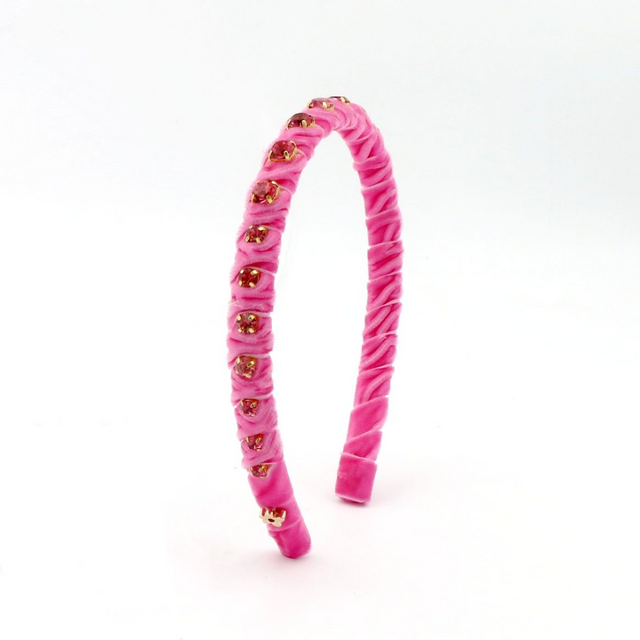 Velvet Stones Pink Headband