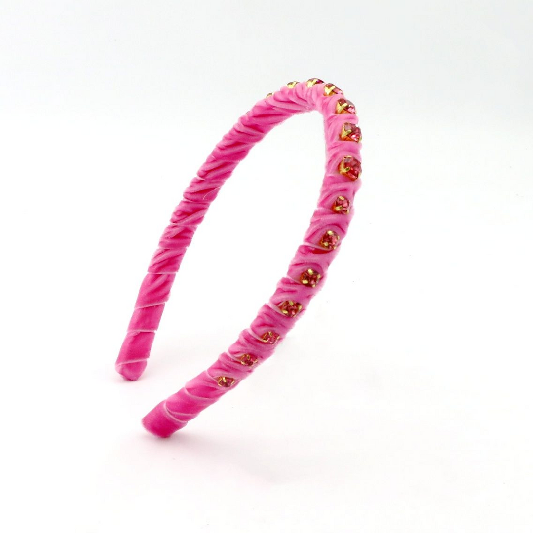 Velvet Stones Pink Headband