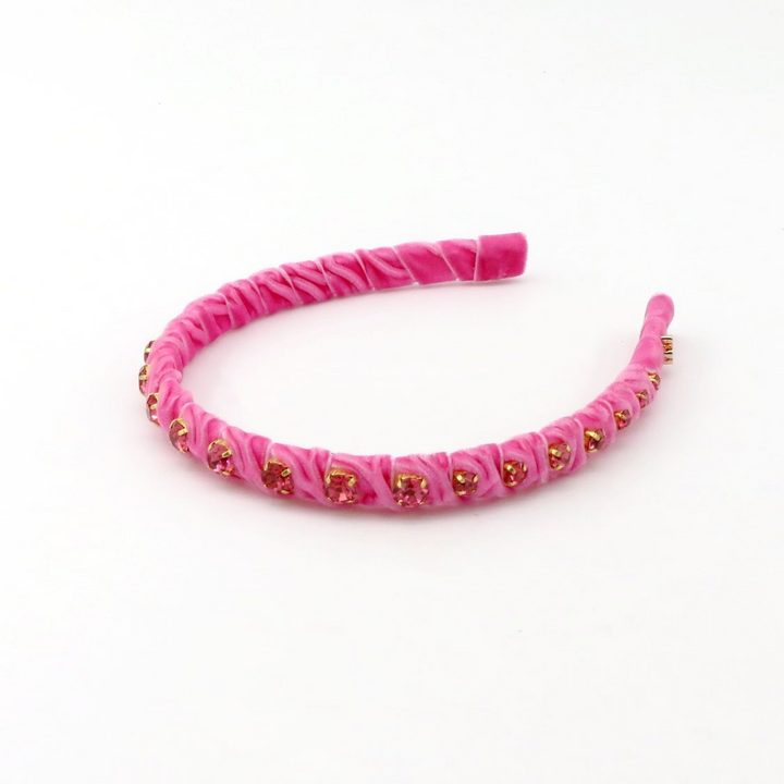 Velvet Stones Pink Headband