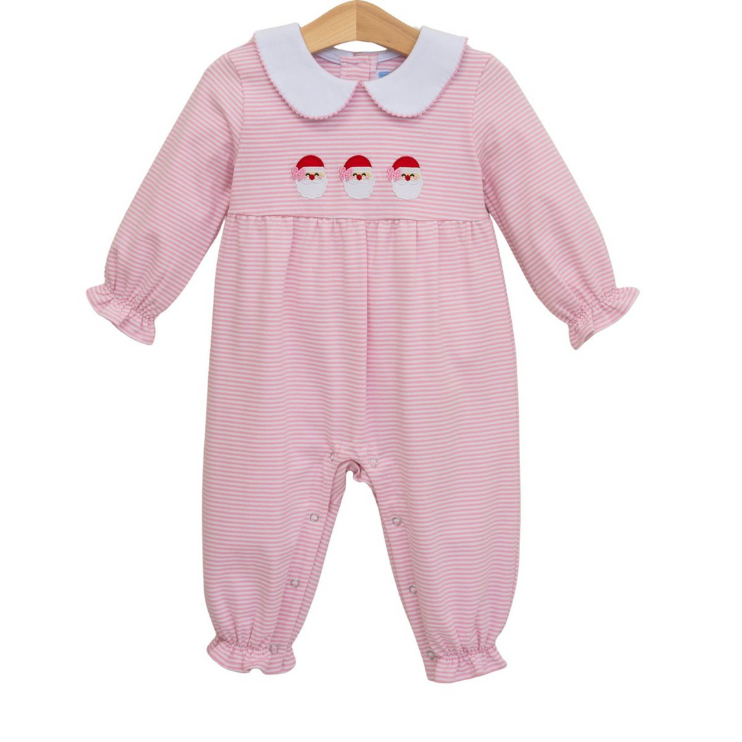 Santa Trio Romper - Pink