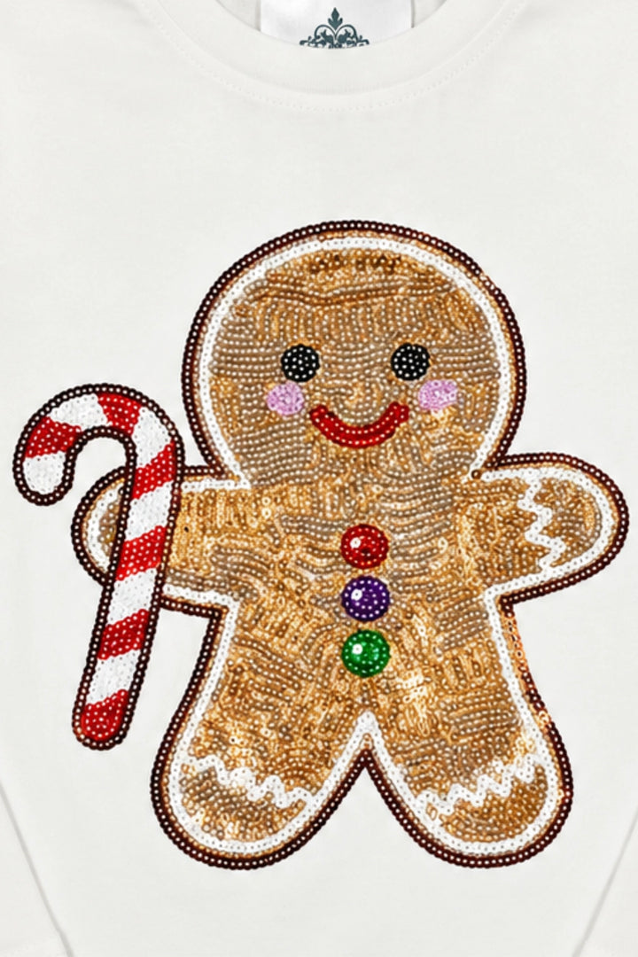 Gingerbread Kisses Sequin Long-Sleeve Shirt