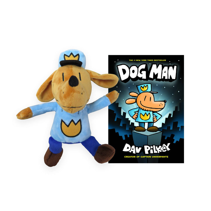Dog Man 9.5" Plush &amp; Hardcover Book Set
