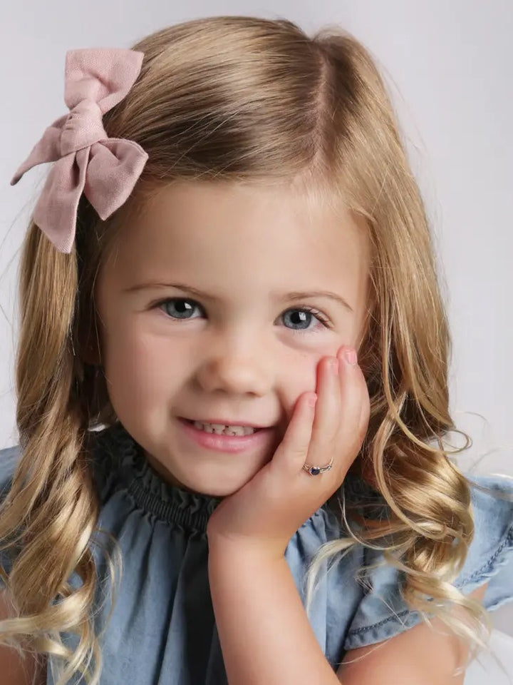 Kids Sterling Silver Heart Birthstone Ring (Baby - Tween)