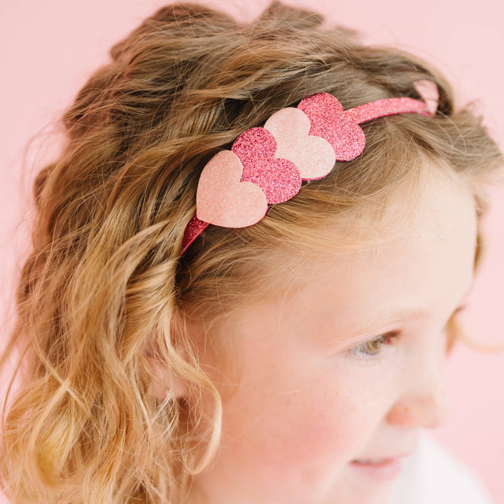 Pink Sparkle Hearts Valentine&