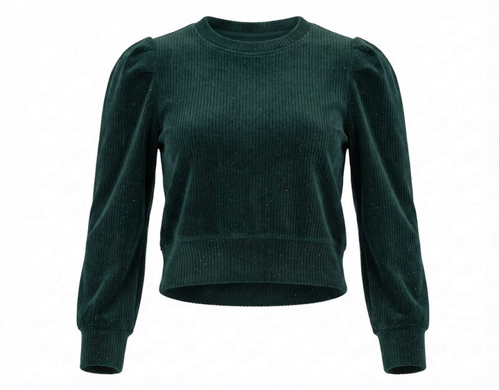 Peyton Top Dark Green Velour