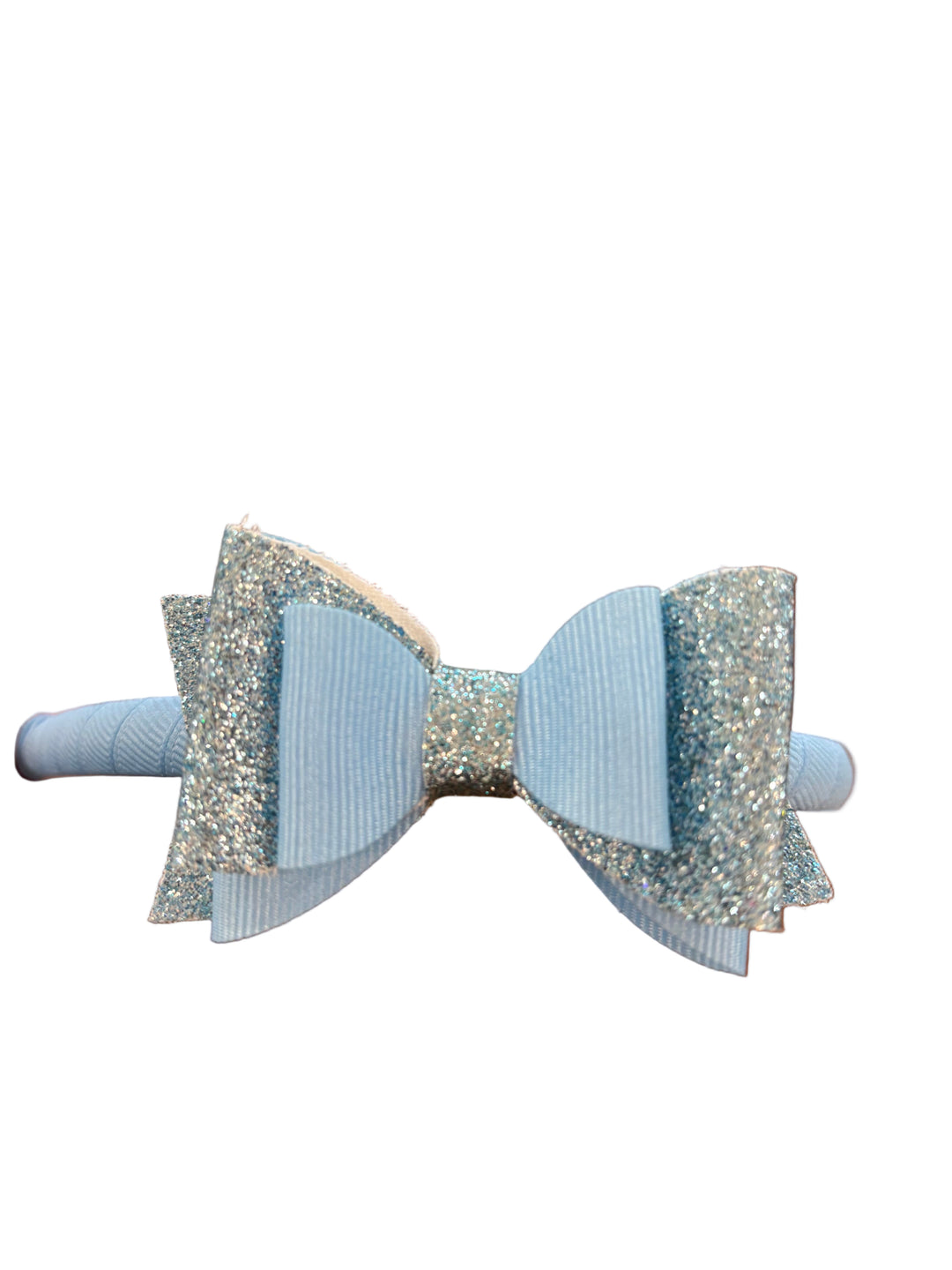 Medium Glitter/Grosgrain Stacked Bow Headband