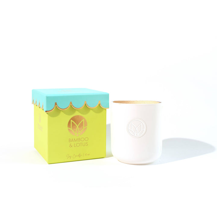 Scalloped Bamboo &amp; Lotus Soy Candle