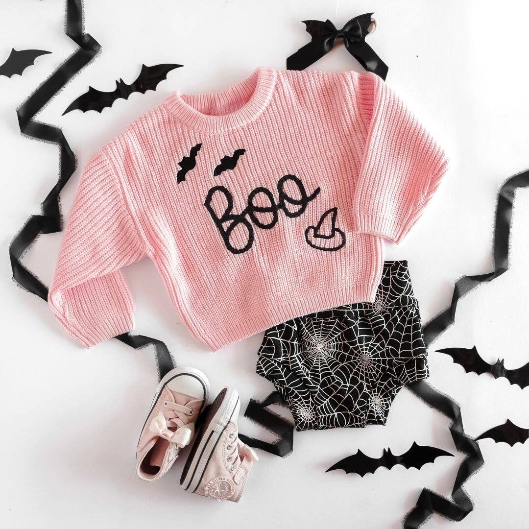 Boo Bat Halloween Knit Sweater