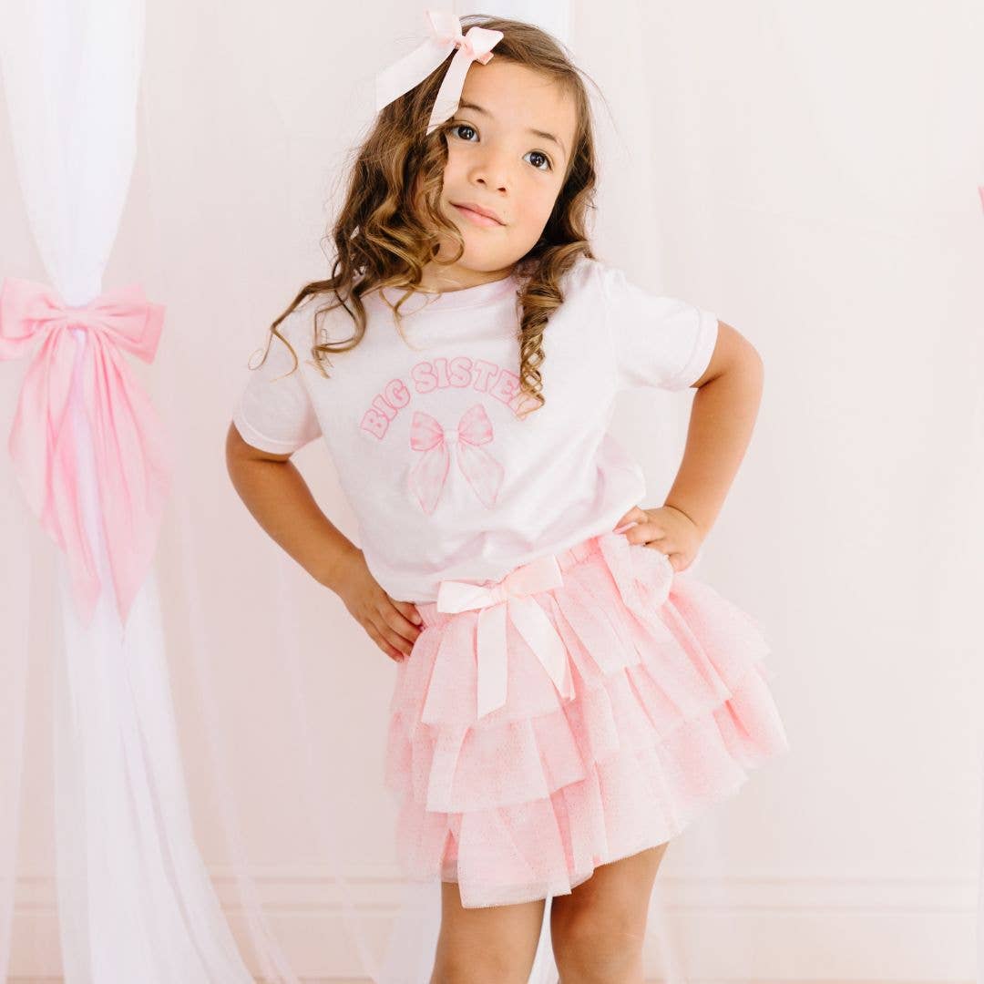 Coquette Ballet Bow Tiered Tutu - Kids Dress Up Skirt