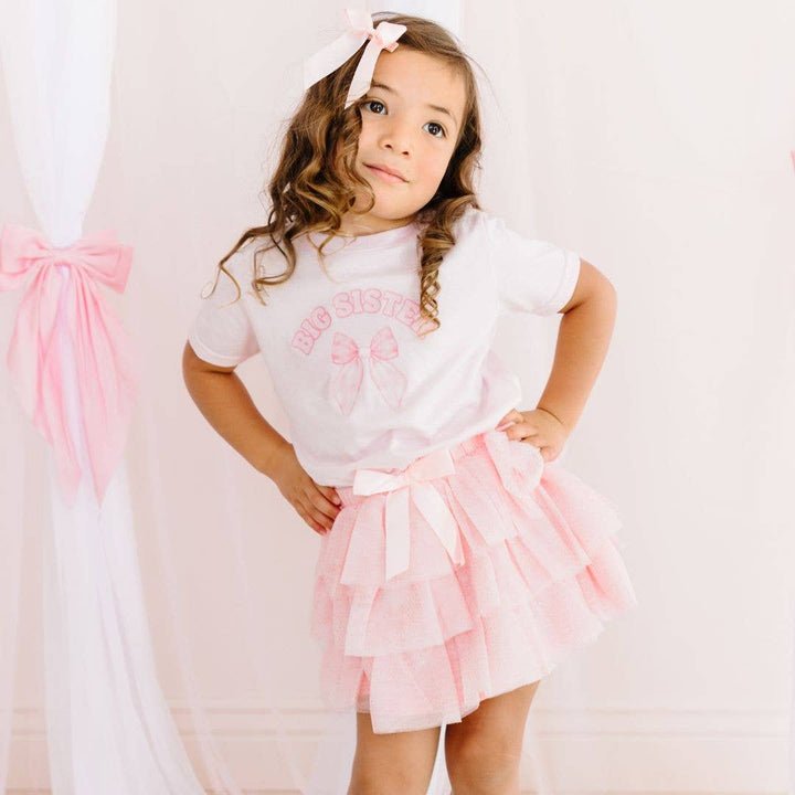 Coquette Ballet Bow Tiered Tutu - Kids Dress Up Skirt
