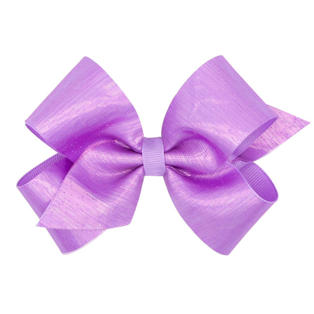 King Sheer Iridescent and Grosgrain Overlay Hair Bow