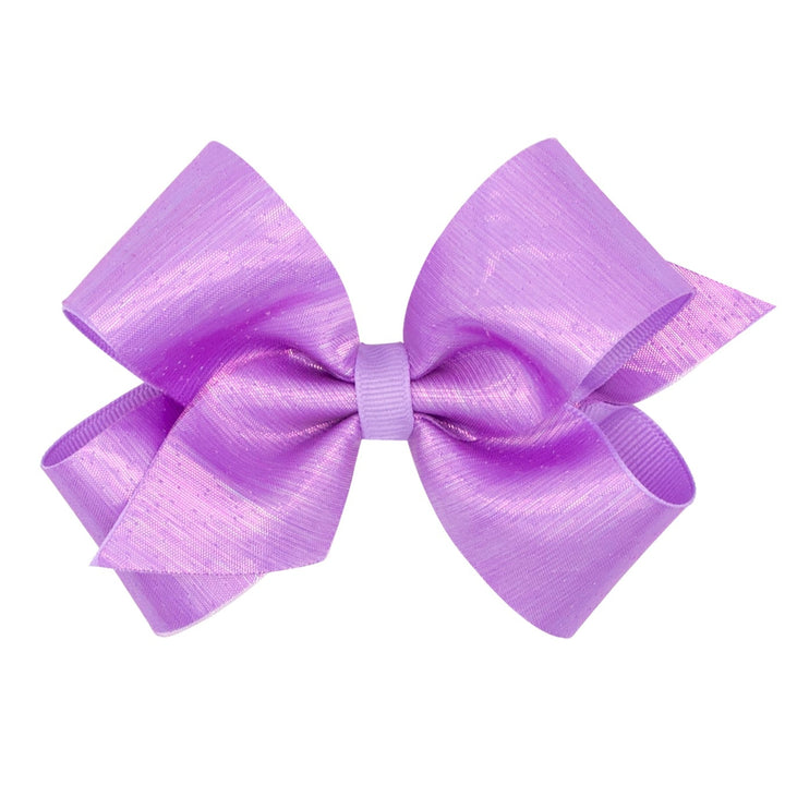 King Sheer Iridescent and Grosgrain Overlay Hair Bow