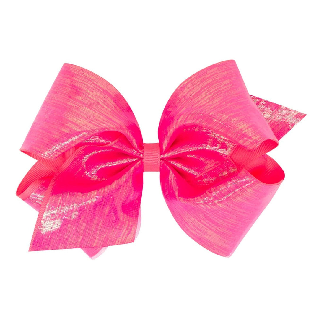 King Sheer Iridescent and Grosgrain Overlay Hair Bow
