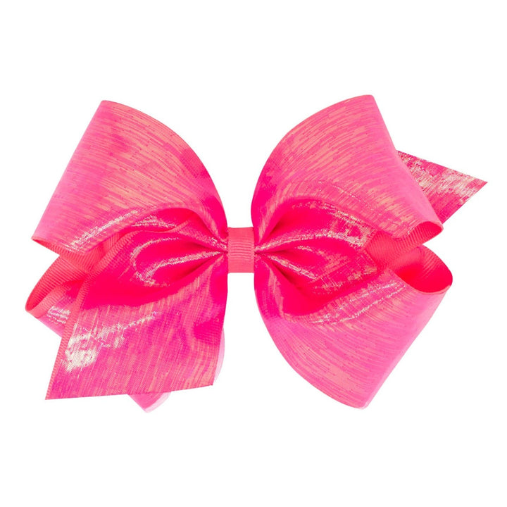 King Sheer Iridescent and Grosgrain Overlay Hair Bow