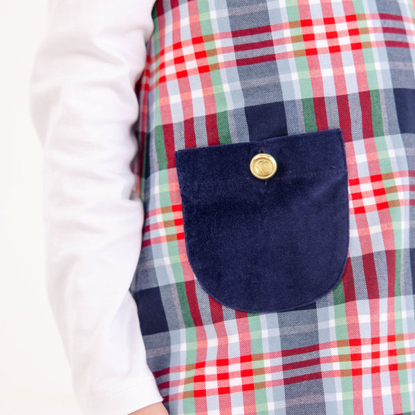 Jill Jumper Nantucket Navy Velveteen with Covington Cottage Plaid