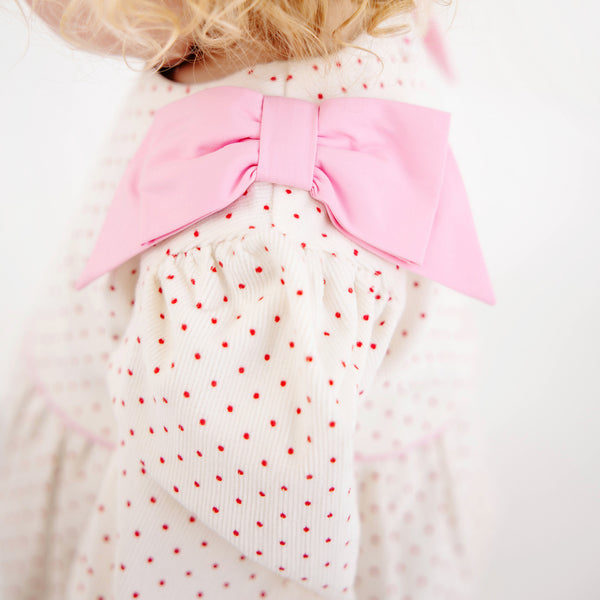 Long Sleeve Ryleigh Romper Palmetto Pearl &amp; Richmond Red Microdot Corduroy