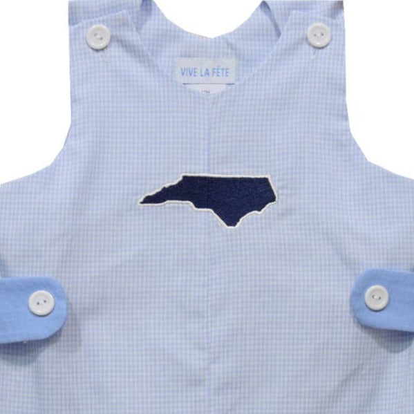 Carolina Embroidered Light Blue Gingham Jon Jon