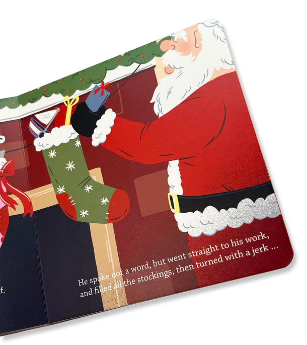 Twas The Night Before Christmas - Red Flat Pack Pajama Set With Book