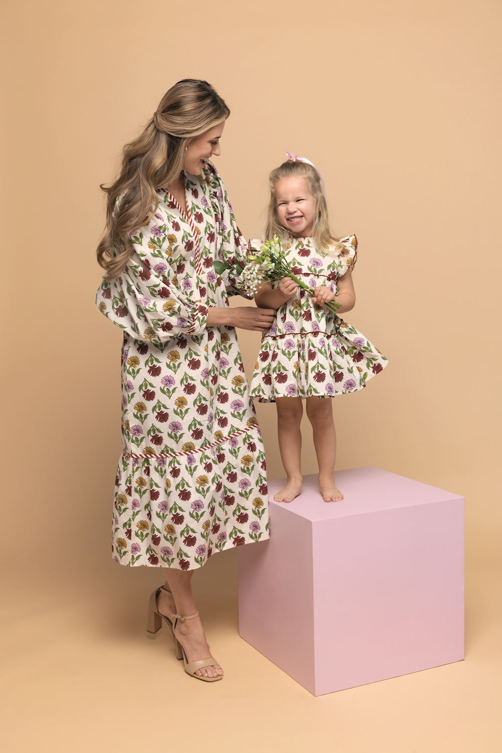 Multi-Floral Ruffle Dress