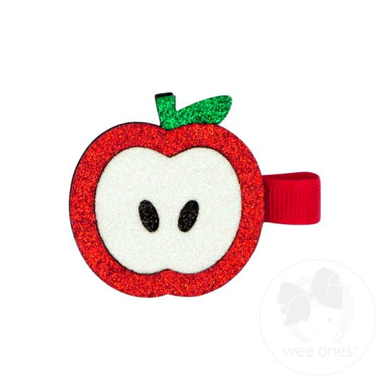 Layered Glittered Themed School Hair Clips