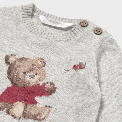 Newborn Boy Jacquard Sweater Steam