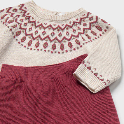 Newborn Boy Pants and Sweater Set Plum