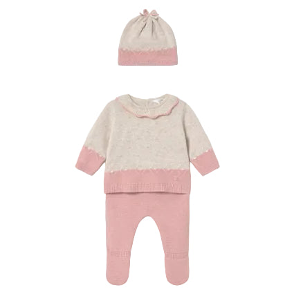 Newborn 3-Piece Knit Set H. Baby Rose