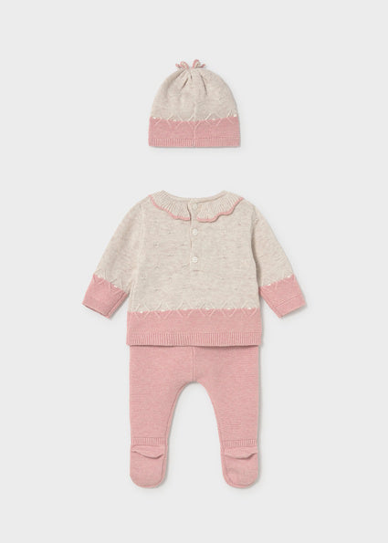 Newborn 3-Piece Knit Set H. Baby Rose