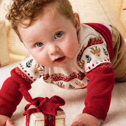 Newborn Boy Pants and Sweater Set Red