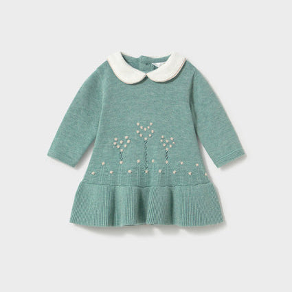 Newborn Girl Knit Dress Mineral