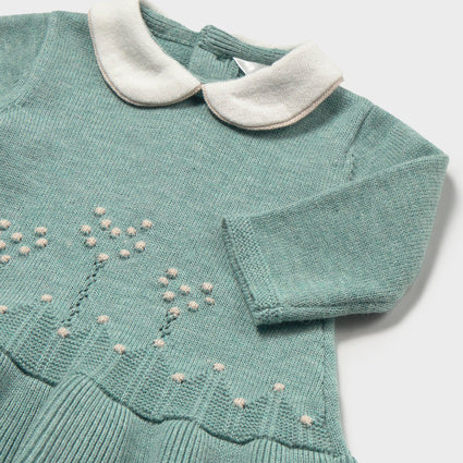 Newborn Girl Knit Dress Mineral