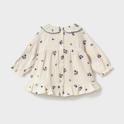 Newborn Girl Printed Dress Pottery