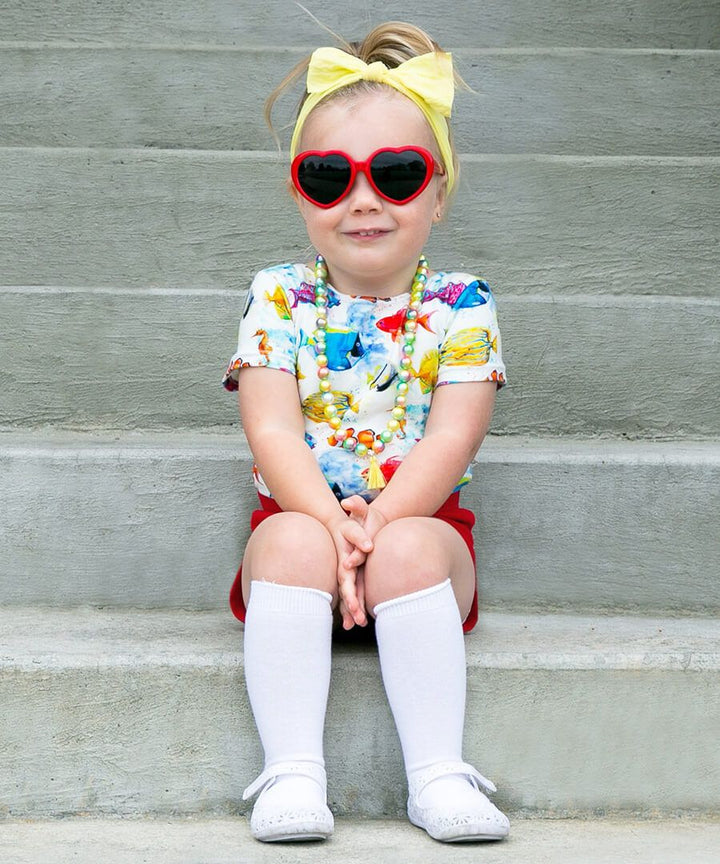 Classic White Nylon Knee High Socks