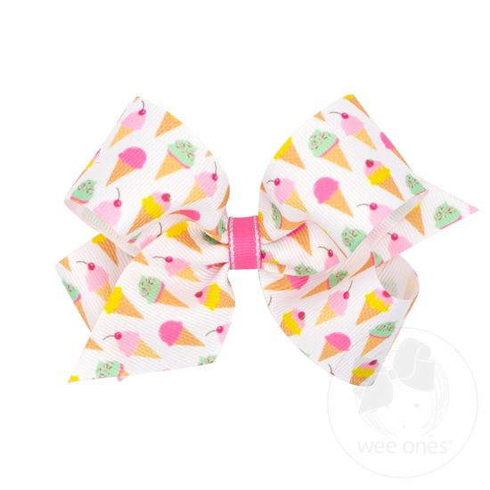 Medium Birthday-Themed Printed Grosgrain Hair Bow