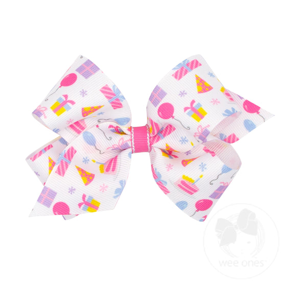 Party Print Grosgrain Bow