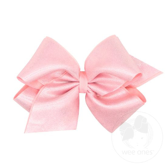 King Mirror Dot and Grosgrain Overlay Hair Bow