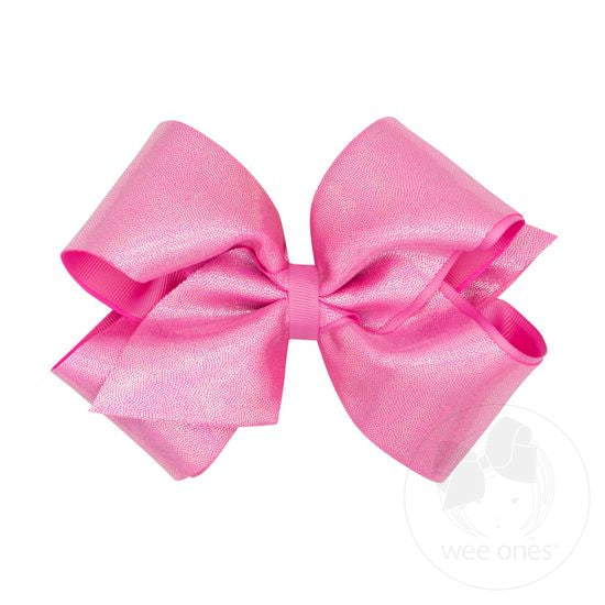 King Mirror Dot and Grosgrain Overlay Hair Bow