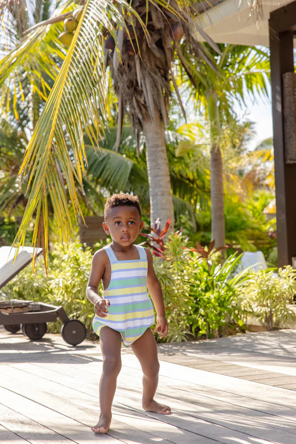 Stillman Sunsuit Samford Stripe (Worth Ave White)/Beale Street Blue