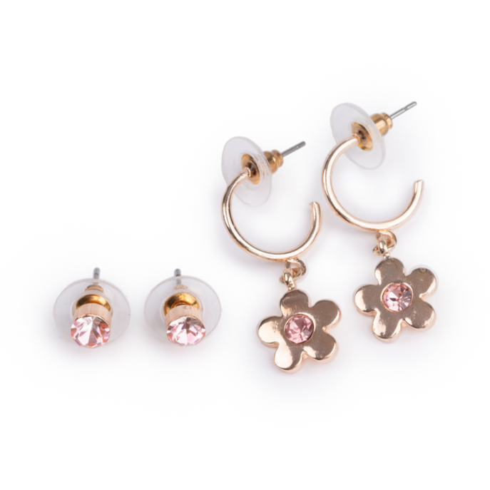 B Chic Bejewelled Blooms Earrings 2 pr