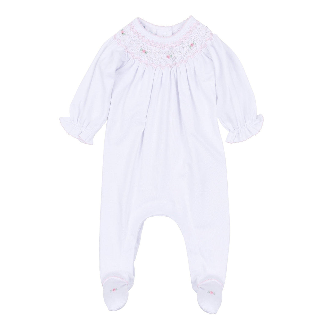 Grace Bishop Footie - White Pink