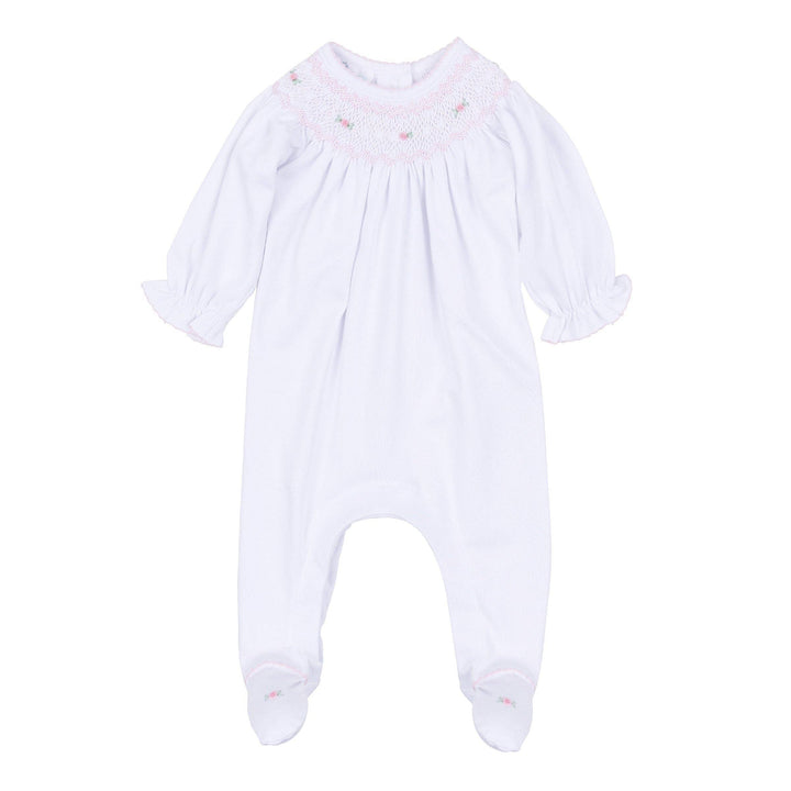 Grace Bishop Footie - White Pink
