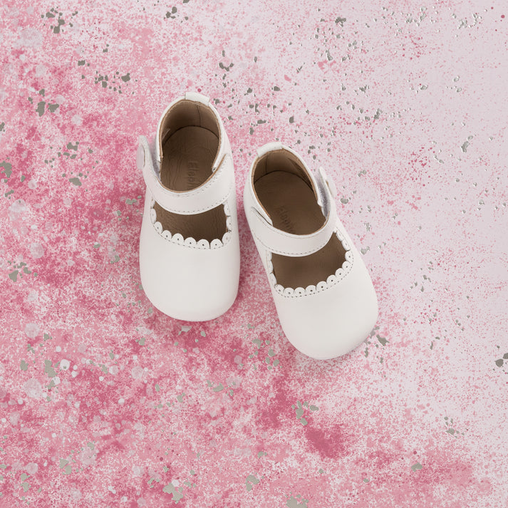 Baby Mary Janes - White