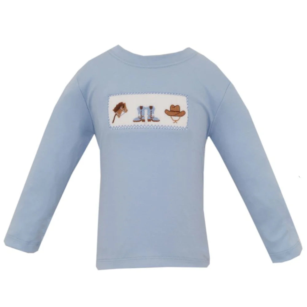 Boots, Hats &amp; Horses Boys Light Blue Knit T-shirt