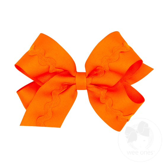 Medium Grosgrain Hair Bow with Ric-Rac Trim