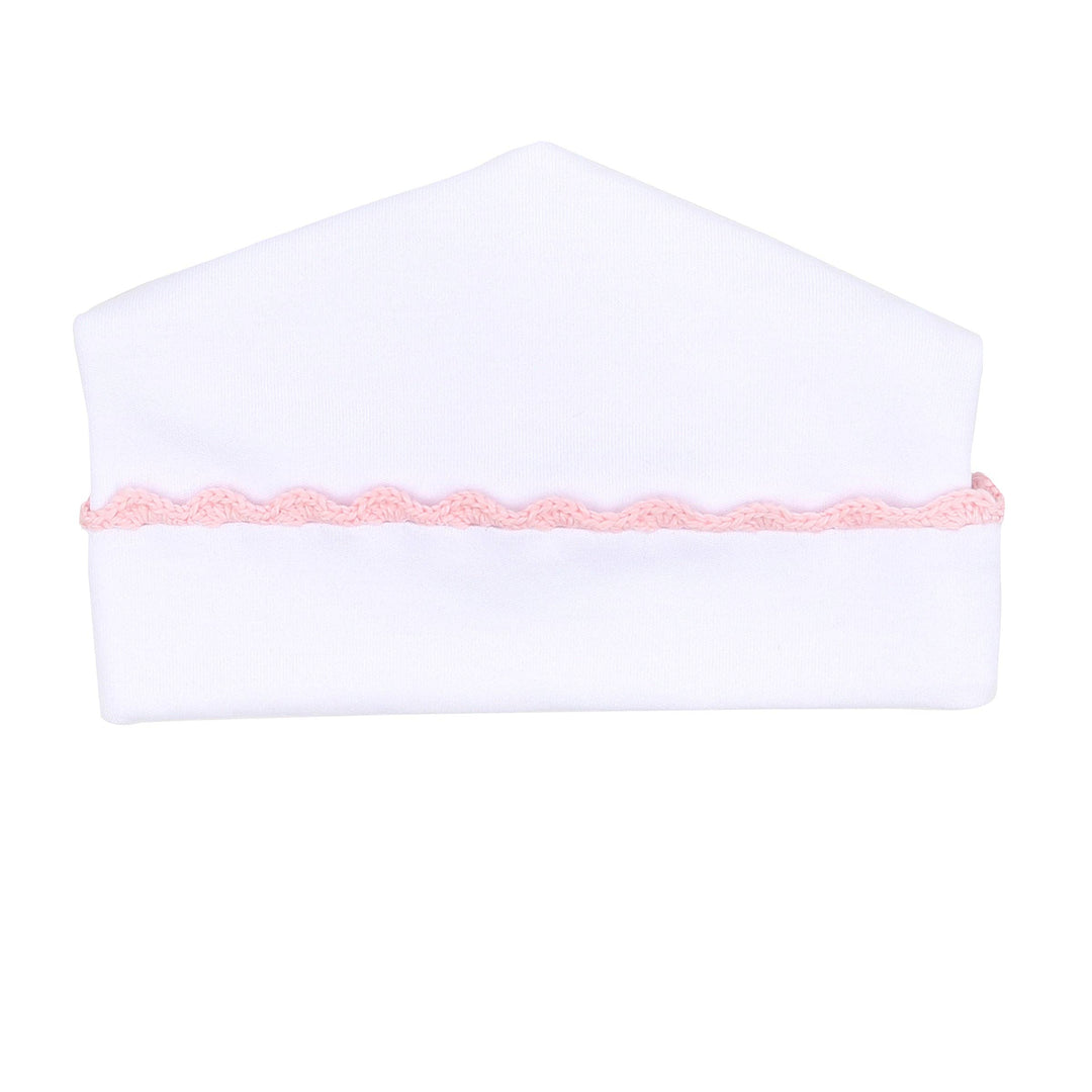 Baby Joy Hat with Pink Crochet Trim