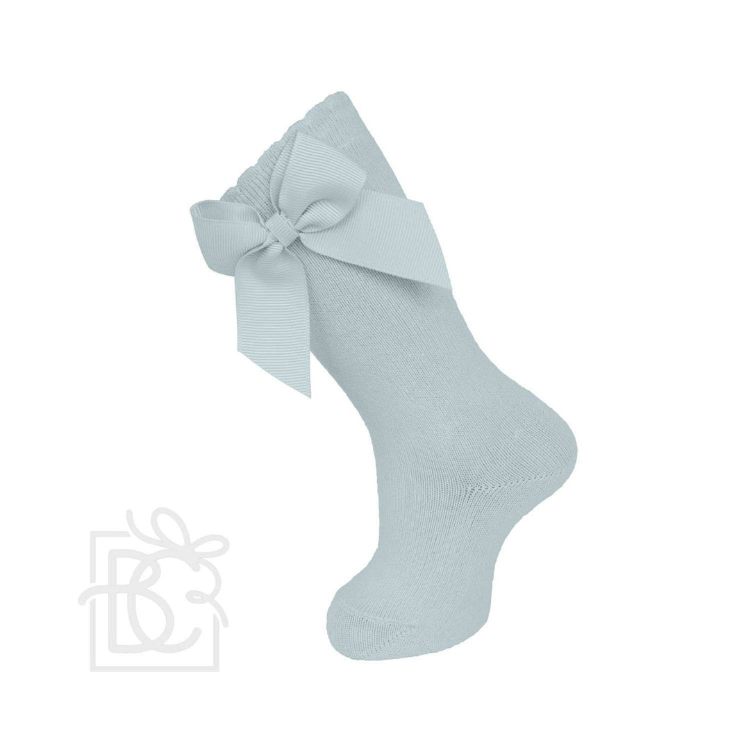 Knee Socks With Gross Grain Side Bow